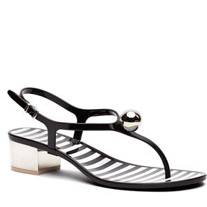 Ankle strap with silver ball hardware